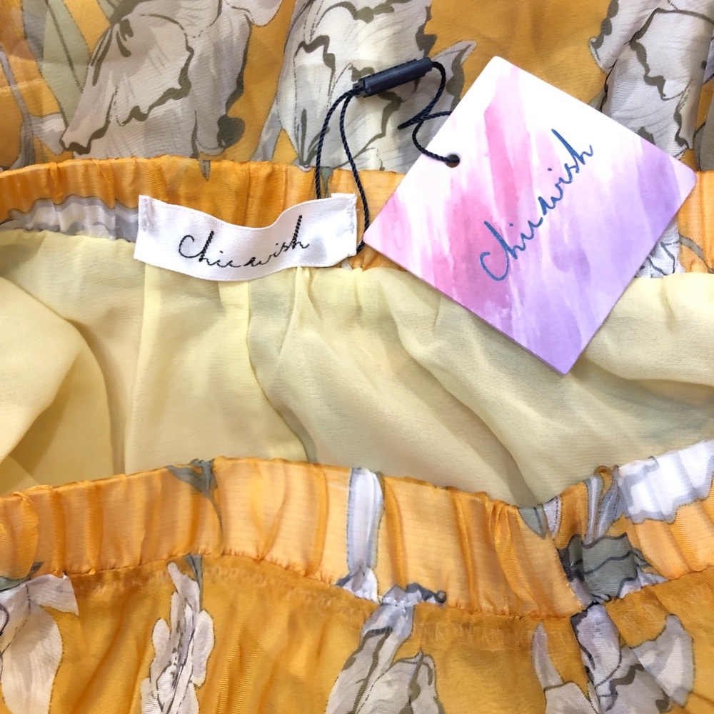 Chicwish Marigold Yellow Flower Season Floral Chiffon Maxi Skirt - Picture 5 of 6